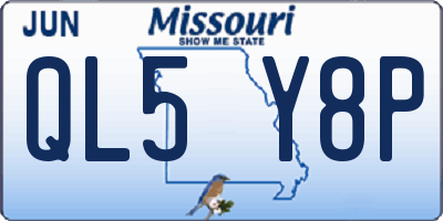 MO license plate QL5Y8P