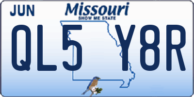 MO license plate QL5Y8R