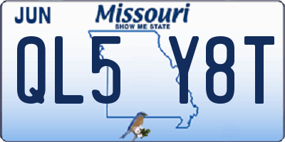 MO license plate QL5Y8T