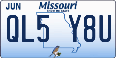 MO license plate QL5Y8U
