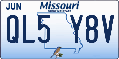 MO license plate QL5Y8V