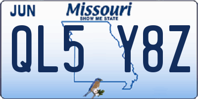MO license plate QL5Y8Z