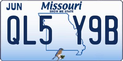 MO license plate QL5Y9B
