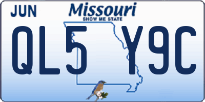 MO license plate QL5Y9C