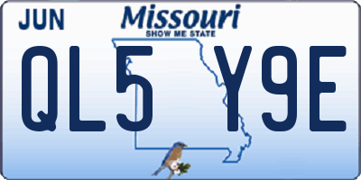 MO license plate QL5Y9E