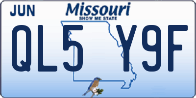 MO license plate QL5Y9F