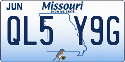 MO license plate QL5Y9G