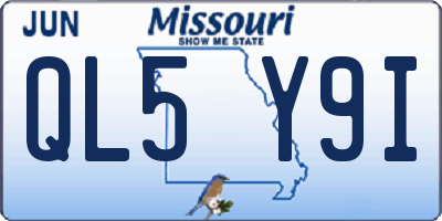 MO license plate QL5Y9I