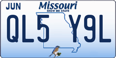 MO license plate QL5Y9L