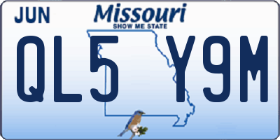 MO license plate QL5Y9M
