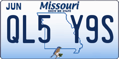 MO license plate QL5Y9S