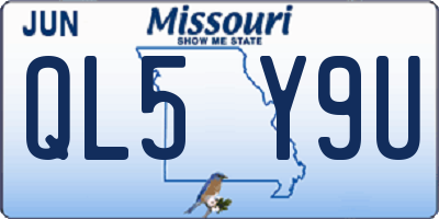 MO license plate QL5Y9U