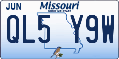 MO license plate QL5Y9W