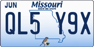 MO license plate QL5Y9X