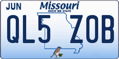 MO license plate QL5Z0B