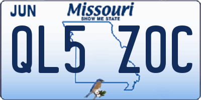 MO license plate QL5Z0C
