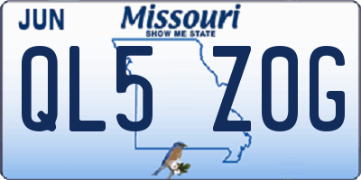 MO license plate QL5Z0G