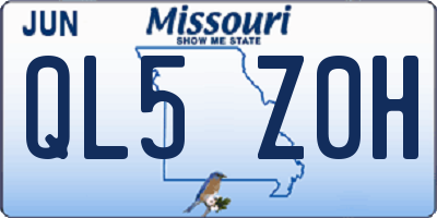 MO license plate QL5Z0H