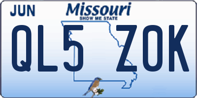 MO license plate QL5Z0K