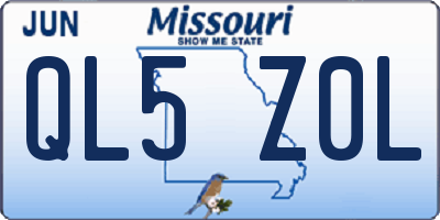 MO license plate QL5Z0L
