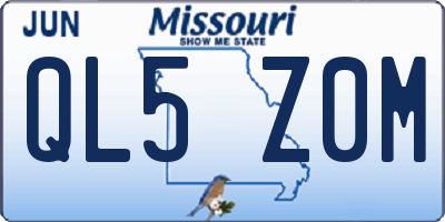 MO license plate QL5Z0M