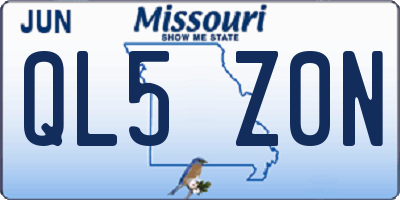 MO license plate QL5Z0N