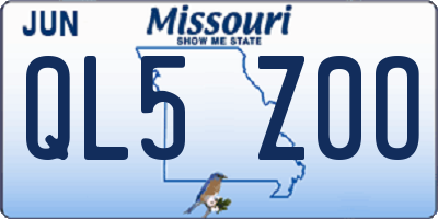 MO license plate QL5Z0O