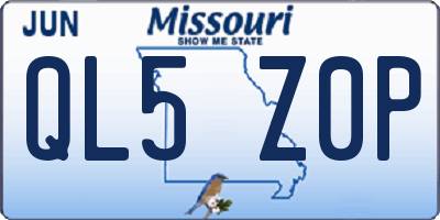 MO license plate QL5Z0P