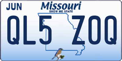 MO license plate QL5Z0Q