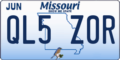 MO license plate QL5Z0R