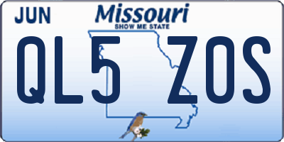 MO license plate QL5Z0S