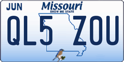 MO license plate QL5Z0U