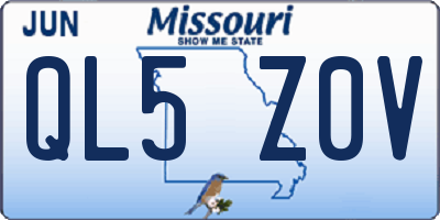 MO license plate QL5Z0V