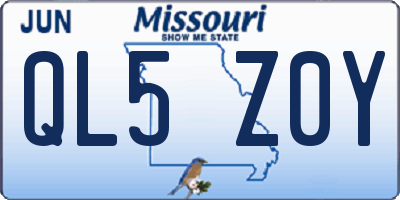 MO license plate QL5Z0Y