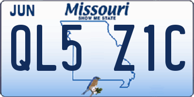 MO license plate QL5Z1C