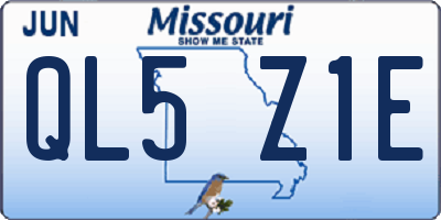 MO license plate QL5Z1E