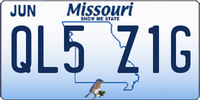 MO license plate QL5Z1G