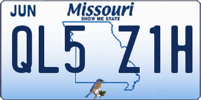 MO license plate QL5Z1H