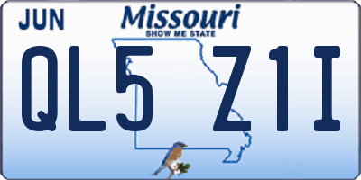 MO license plate QL5Z1I