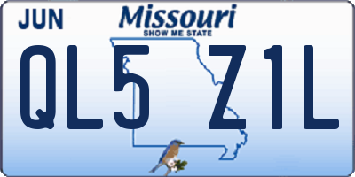 MO license plate QL5Z1L