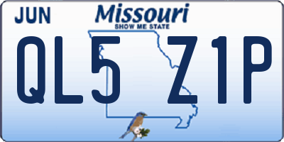 MO license plate QL5Z1P
