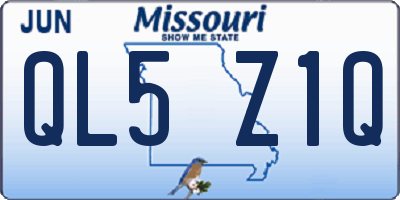MO license plate QL5Z1Q