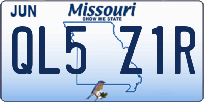 MO license plate QL5Z1R