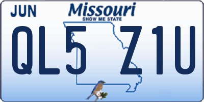 MO license plate QL5Z1U