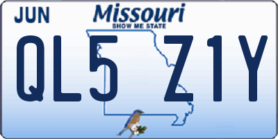 MO license plate QL5Z1Y
