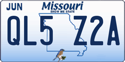 MO license plate QL5Z2A