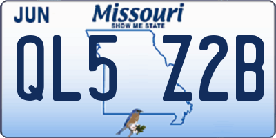 MO license plate QL5Z2B