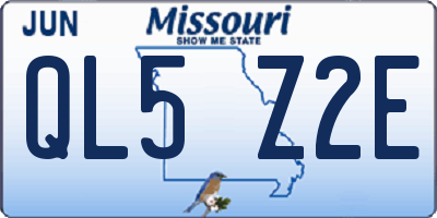 MO license plate QL5Z2E