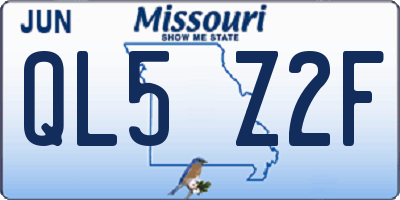 MO license plate QL5Z2F