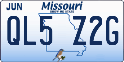 MO license plate QL5Z2G